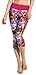 Adriana Arango Women's Capri Leggings Gym Workout Running Wide Waistband Fuchsia