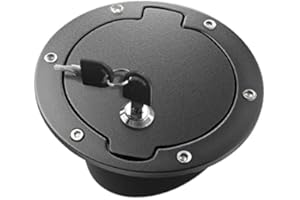 TEMOLA locking Gas Door Locking Fuel Door Gas Tank Cap for 2007 2008 2009 2010 2011 2012 2013 2014 2015 2016 2017 2018 Jeep Wrangler JK Unlimited, 2 Door and 4 Door