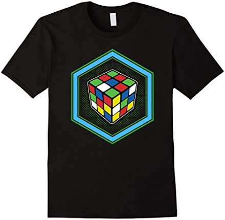 Mens Retro 3x3 Cube T-Shirts Math Cube Puzzle Lovers Nerds Geeks XL Black