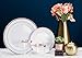 ÉLAN 120 Pack Rose Gold Rim Plastic Plates for 60 Guests | 60 Dinner and 60 Salad/Dessert Premium White Disposable Plates with an Elegant Rose Gold Rim | Ideal for Parties (120, Rose Gold)