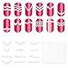 NYKKOLA French Nail Tips Acrylic Flake Nails Half Cover Artificial False Nails Half Tips & Box for DIY Nail Art (Natural/Clear)