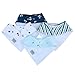 Comfy Cubs Baby Bandana Bibs, Drool Bib, Drooling Teething, 100% Organic Cotton, 8 Pack Unisex Boys Girls Blue