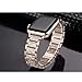 Secbolt Bling Bands Compatible with Apple Watch Band 42mm 44mm 45mm 46mm 49mm Women iWatch Series 10/9/Ultra/SE/8/7/6/5/4/3/2/1, Dressy Jewelry Metal Bracelet with Rhinestones, Champagne Gold