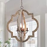 LOG BARN Large Farmhouse Chandelier Handmade Wood 4