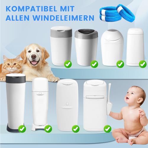 18 Piezas Recambios Cubos de Pañales, Resistencia Mejorada a los olores y Durabilidad, Fuerte compatibilidad, instalación sin complicaciones, RECAMBIOS Papelera Pañales ORIGINALES