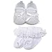 Delebao Baby Girl Infant Satin Mary Jane Baptism Shoes Dance Ballerina Slippers (0-6 Months, Shoes & Socks)