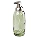 mDesign Refillable Glass Foaming Hand Soap Dispenser - Foam Soap Pump Bottle Container for Bathroom Counter Top - Decorative Foam Soap Dispenser - Malloy Collection - Green/Brushed Chrome