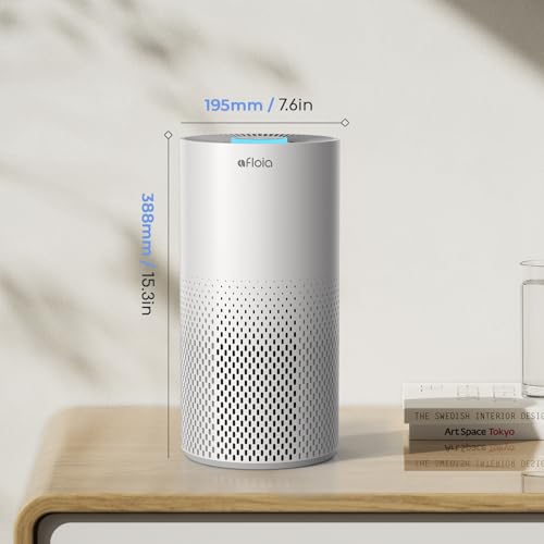 Afloia Air Purifiers for Home Bedroom Large Room Up to 1076 Ft², 3-Stage Filter Cleaner Odor Eliminator, Remove Pets Dust Dander Hair Allergy Mold Pollen Smoke Smell, Quiet 22 dB, 7 Colors Night Light