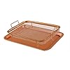Copper-Crisper-Tray-Non-Stick-Oven-Baking-Tray-with-Elevated-Mesh-Crisping-Grill-Basket-2-Piece-Set--by-Nuovva Copper Crisper Tray Non-Stick Oven Baking Tray with Elevated Mesh Crisping Grill Basket 2 Piece Set – by Nuovva