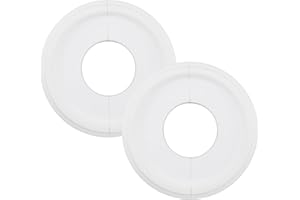 Woogim 2PCS White Split Ceiling Medallion 9.84" PU Round Lighting Ceiling Medallion Ring Home Lighting Ceiling Medallions for Light Fixtures and Ceiling Fans