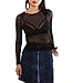 May&Maya Women's Long Sleeve Pure Mesh Blouse(Black M)