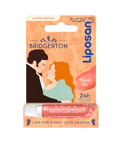 Bridgerton Edición Limitada Peach Tea- Bálsamo Labial Hidratante - Cacao de Labios con 24h de Hidratación - Aroma a Melocotón - Sutil Brillo de Labios Coral - Todo Tipo de Piel - 4,8 g