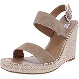 Steve Madden Women's Uri Wedge Sandal, Tan Suede, 7