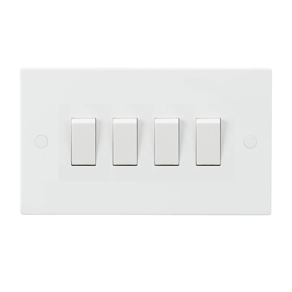 Knightsbridge White Square edge Plastic 10AX 4G 2-Way Switch — image 1
