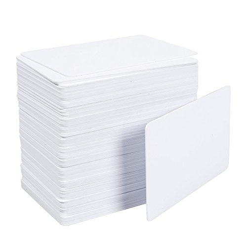 100 Pack CR80 PVC Cards - CR80 Cards - For Inkjet Printers, Blank, White