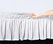 Elegant Comfort Luxury Wrinkle Resistant -Wrap Around Style- Elastic Bed Wrap Ruffled Bed Skirt 16inch Drop, Queen/King, White