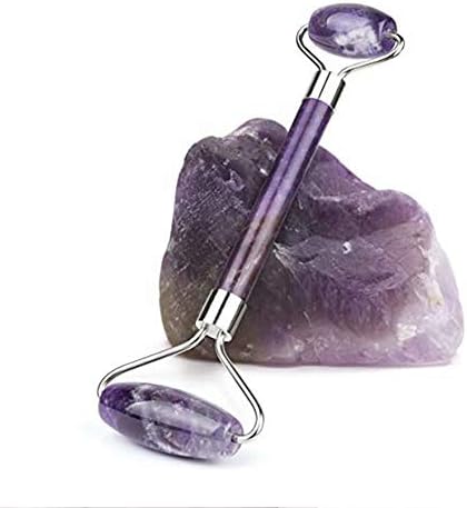 Jade Roller, 100% Natural Face Massager, Anti-Aging/Wrinkle Face-Lift Skin Care Tool for Forhead Neck Eyes (Purple)