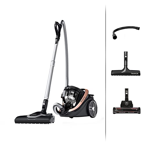 Rowenta Silence Force Cyclonic Effitech beutelloser Bodenstaubsauger, Home und Car, hohe Saugkraft, niedriger Energieverbrauch, HEPA-Filterung, XXL-Fassungsvermögen, Schwarz-Roségold, RO7954