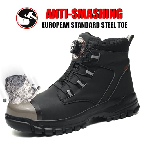 COOU Safety Shoes Men Women Waterproof Safety Sneakers Lightweight Comfortable Non-Slip Work Boots Steel Toe Cap
