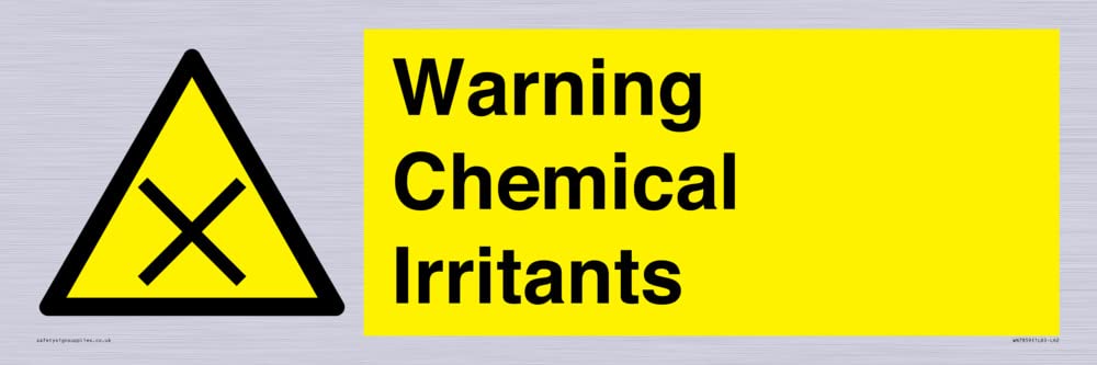 Warning Chemical Irritants Sign - 600x200mm - L62