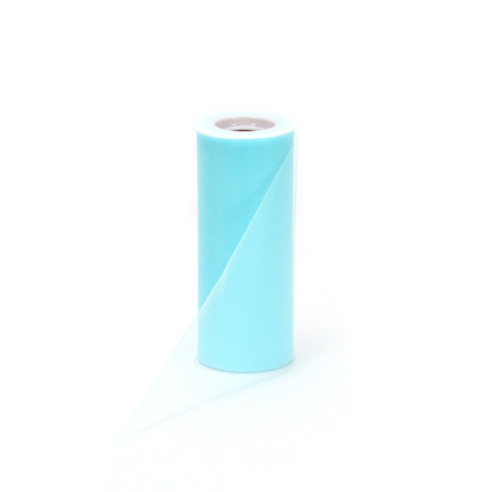Offray Tulle Craft Ribbon, 6-Inch by 25-Yard Spool, Aqua