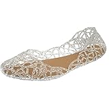 Donalworld Women Summer Breathable Jelly Nest Flat Sandals Rain Shoes Silver Asia Size 38