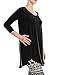 ALL FOR YOU Women's 3/4 Sleeve V-Neck Tunic Top With Hidden Side Pockets