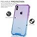 BAISRKE Slim Purple Blue Gradient Shock Absorption Protective Cases Soft TPU Bumper & Hard Plastic Back Cover for iPhone Xs Max 2018 6.5 inch