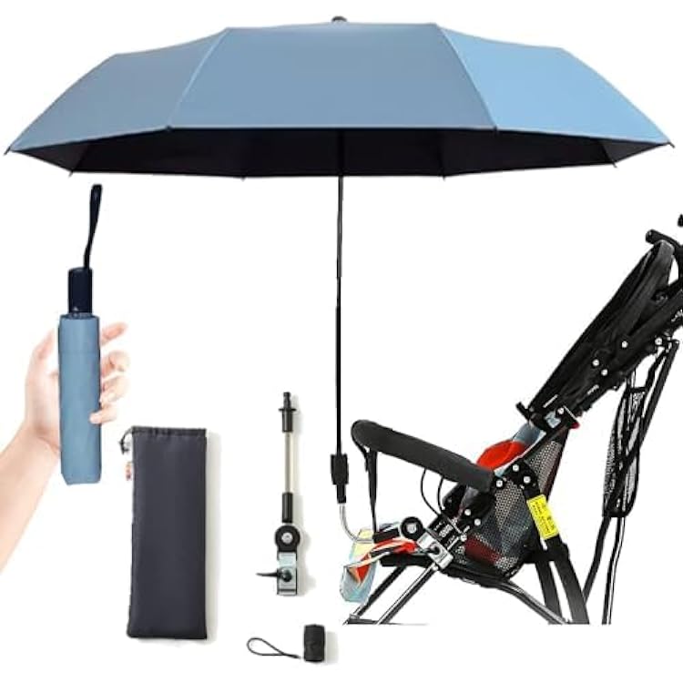 Umbrella Holder Adjustable Clamp Stand Universal Black Golf Cart Umbrella Holder For Buggy Cart