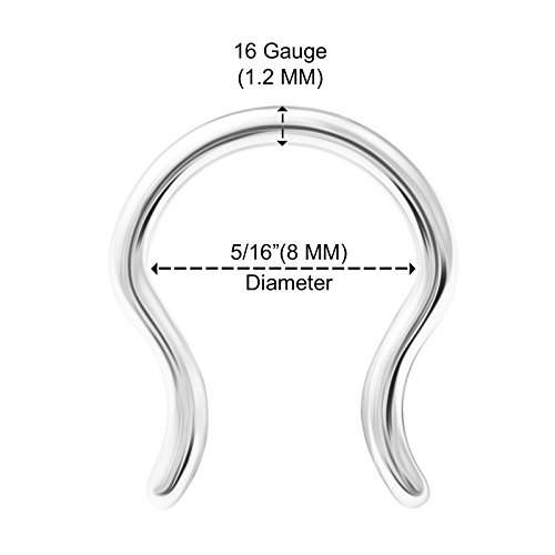 2PCS Surgical Steel u shaped septum jewelry 16g 5/16 8mm Nose Lobe Lip Cartilage Earrings Septum Piercing Jewelry 2593