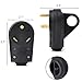 Wadoy 30 Amp RV Male and Female Plug Set with Handle - Camper Receptacle Electrical Adapter 55245 (Black, 30 Amp)