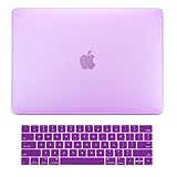 TOP CASE - Macbook Pro 13 WITH Touch Bar (2017 & 2016 Release) 2 in 1, Rubberized Matte Hard Case Cover + Matching Color Keyboard Cover for MacBook Pro 13-inch A1706 with Touch Bar - Purple