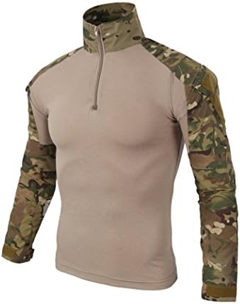 Mens Combat T-Shirts Outdoors Military Rapid Assault Sleeve Slim Fit Long Sleeve Tops (Small, MC)