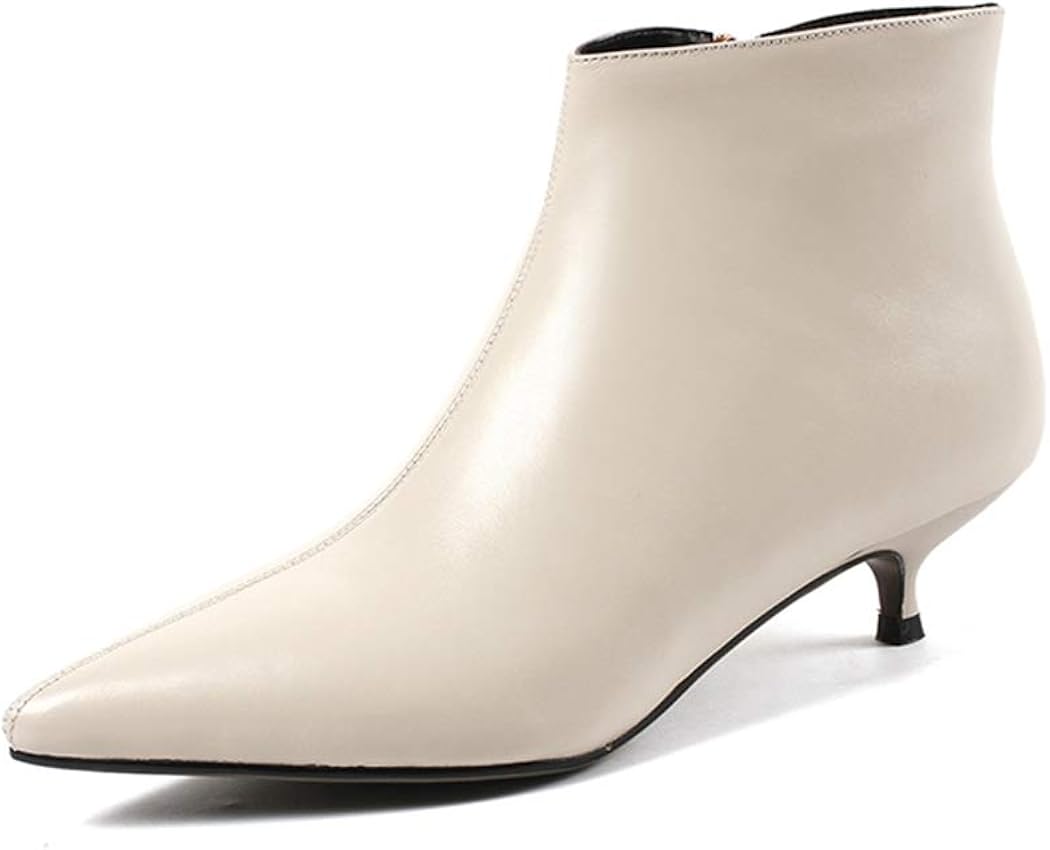 low kitten heel booties
