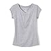 French Toast Big Girls' Short Sleeve V-Neck T-Shirt, Heather Grey, 10/12