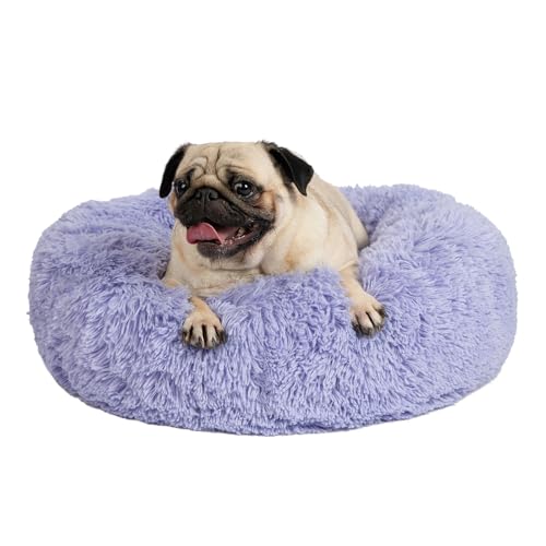 Best Pet Supplies Round Calming Dog Bed for Small, Medium & Large Dogs, Plush D…