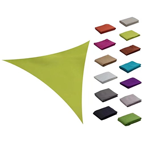 Soclear Sun Shade Sail Canvas Sun Canopy - Water Resistant Sun Shade ,neon green,16ft*16ft*16ft (5m x 5m x 5m)