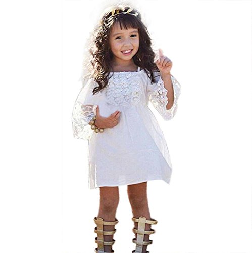 Misaky Flower Girls Dress Princess Dress Baby Kids Pageant Lace Dresses Clothes for Party Wedding