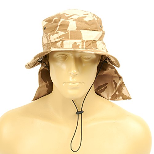 Original British Military Desert Booney Hat with Neck Protector 7.50 US (60cm)