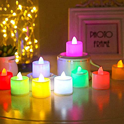 CHolic 24 PCS LED Tea Lights, Color Changing Flameless Tea Light Candles Battery Operated with 300 PCS Black Artificial Silk Rose Petals for Seasonal & Festival Celebration Party Decor