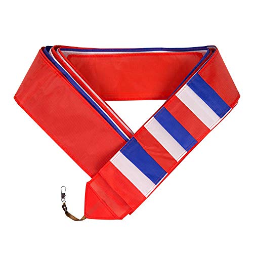 Kite Tail,Flat Ribbon Streamer Rainbow Multi Color (Red Blue White), 49 Feet