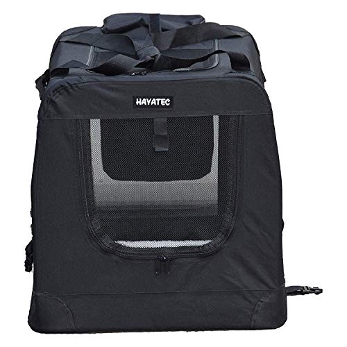 Alaskaprint-Hundebox-Hundetransportbox-Faltbar-Transportbox-Hunde-Auto-Katzenbox-Hundetasche-fr-kleine-Hunde-mittelgroe-Hunde-groe-Hunde-SML-mit-Hundedecke-und-Gurt-aus-Oxford-Gwebe-I-Schwarz