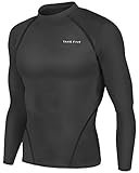 New Men Sports Apparel Long Sleeves Shirts Skin Tights Compression Base Under Layer Top (S, NT001 BLACK)