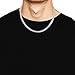 JINGRAYS 3mm Curb Chain Necklace for Men Biker Punk Style, Male Stainless Steel Chain Link, 22 inches -Silver