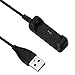 BeneStellar for Fitbit Flex 2 Charger with Reset Button,Replacement Charging Cable for Fitbit Flex 2 Smart Watch (Black 2-Pack 15cm)