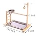 QBLEEV Birdcage Stands Parrot Play Gym Wood Conure Playground Bird Cage Stands Accessories Birdhouse Decor Table Top PlayStand with Ladder Stainless Steel Feeder Cup Tray for Small Medium Parakeets Cathumb 1