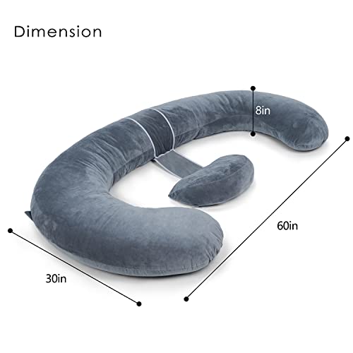 QUEEN ROSE Pregnancy Pillows E Shaped Pregnancy Pillows for Sleeping