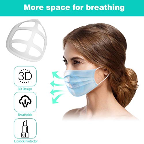 Mas-k Bracket Protect Lipstick Mas-k Cool Bracket More Space for Comfortable Breathing Washable Reusable Silicone Bracket (5PC, White)