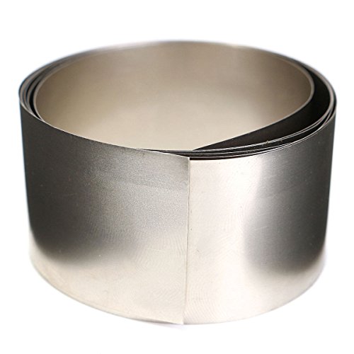 HITSAN 99.96% Pure Nickel Metal Foil Silver Gray Ni Plated Thin Sheet 0.1x30x1000mm One Piece