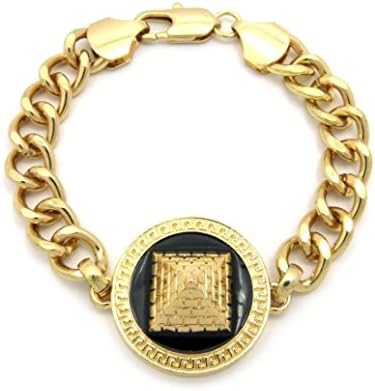 Janestore Fashion Pyramid Round Piece &amp;8.25" Link Chain Rock Bracelet Rb6